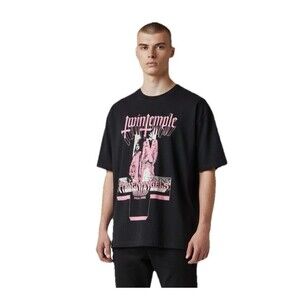 Twin Temple License Graphic T-Shirt Fallen Angels MMXXIV Tour 2024 Tee Black XL